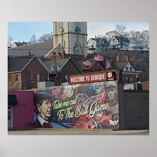 Póster Bienvenidos a Dubuque, recuerdo de Iowa Keepsake
