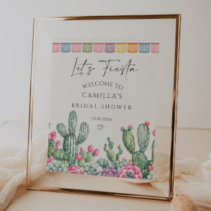 Póster Bienvenidos a Fiesta Cactus Bridal Shower