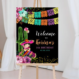 Póster Bienvenidos a Fiesta Floral Mexicana