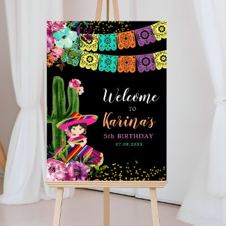 Póster Bienvenidos a Fiesta Floral Mexicana