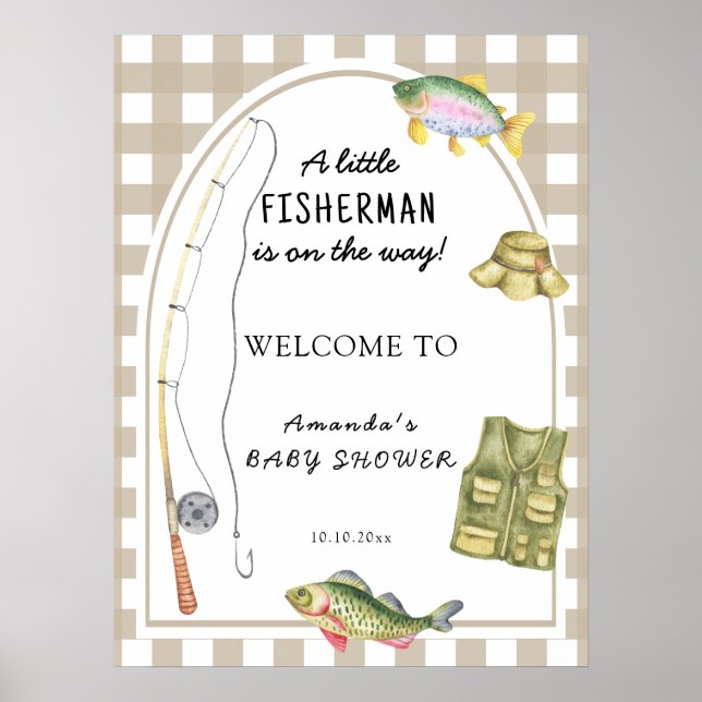 Póster Bienvenidos a Fisherman Baby Shower (Frente)