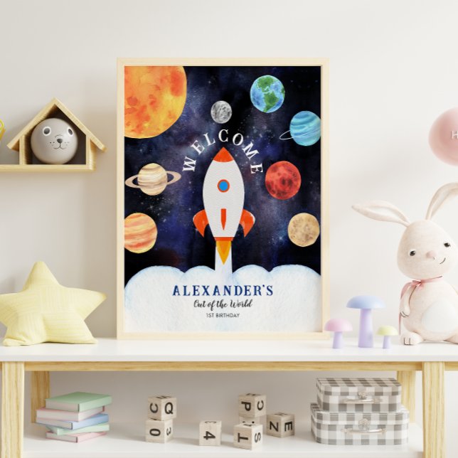 Póster Bienvenidos a Galaxy Planets y Stars Space Rocket (Subido por el creador)