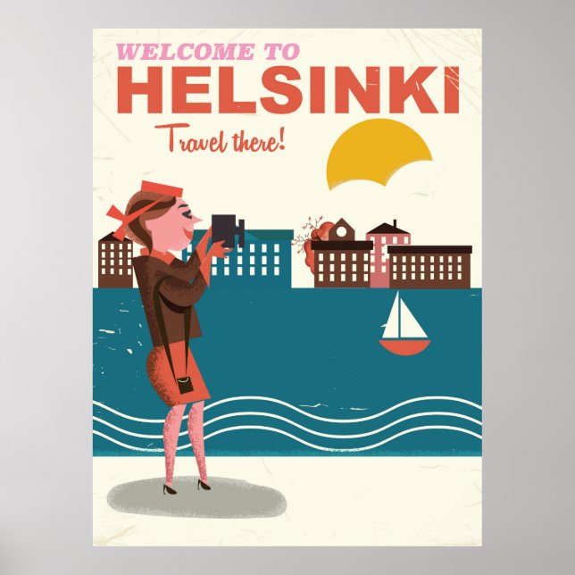 Póster Bienvenidos a Helsinki Finlandia poster de viajes  (Frente)
