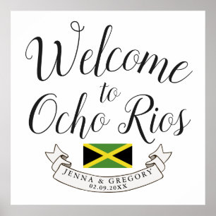 Póster Bienvenidos a Jamaica Personalizado de bodas de