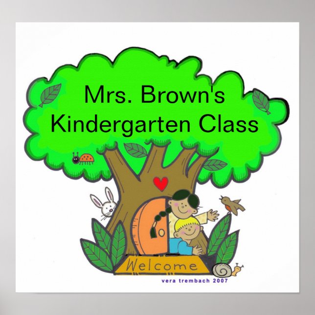 Póster Bienvenidos a Kindergarten/Personalize/Vera Tremba (Frente)
