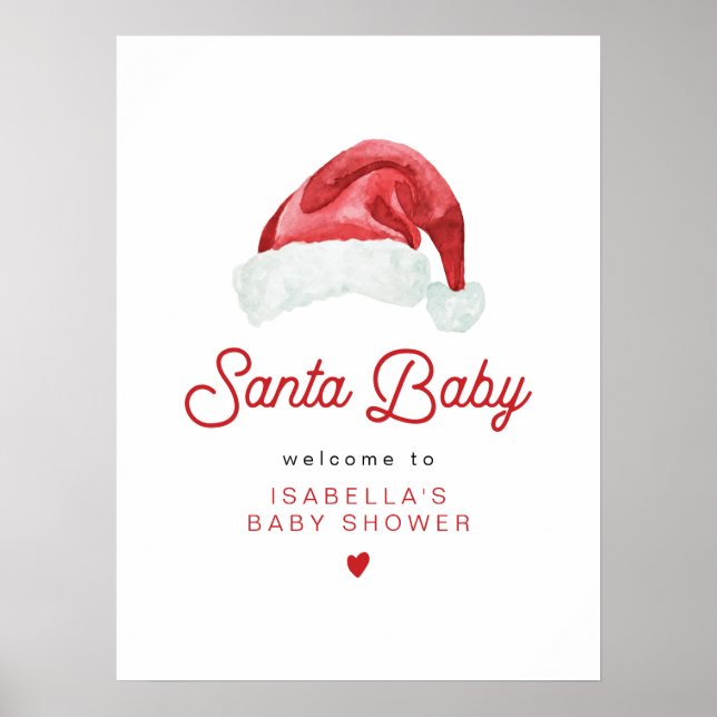 Póster Bienvenidos a KRIS Santa Baby Shower, un lugar agr (Frente)