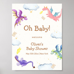 Póster Bienvenidos a la Baby Shower Cuate Fairytale Magic