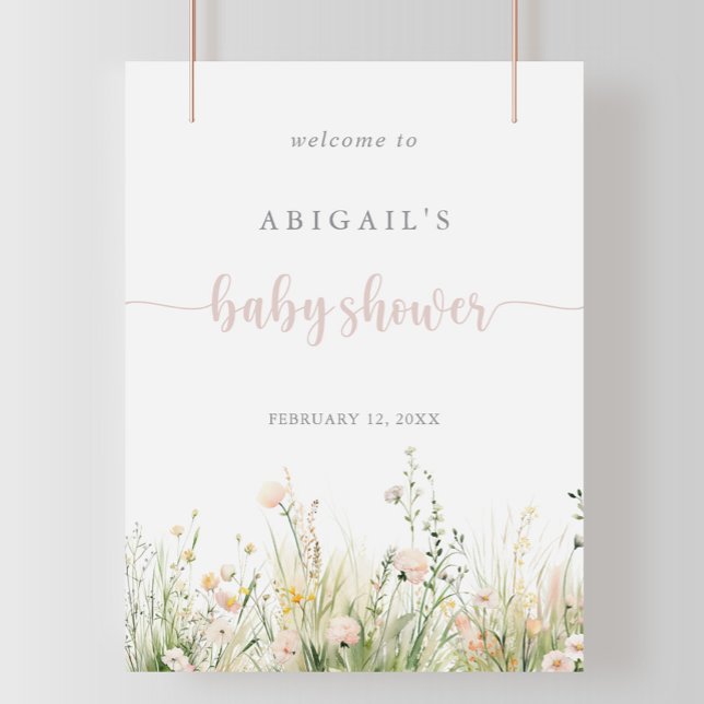 Póster Bienvenidos a la Baby Shower de Greenery Boho Wild (Subido por el creador)