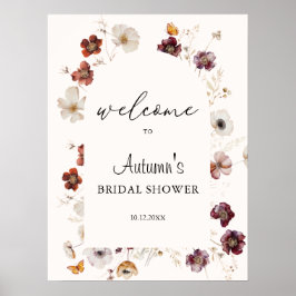 Póster Bienvenidos a la boda boho de otoño Fall In Love