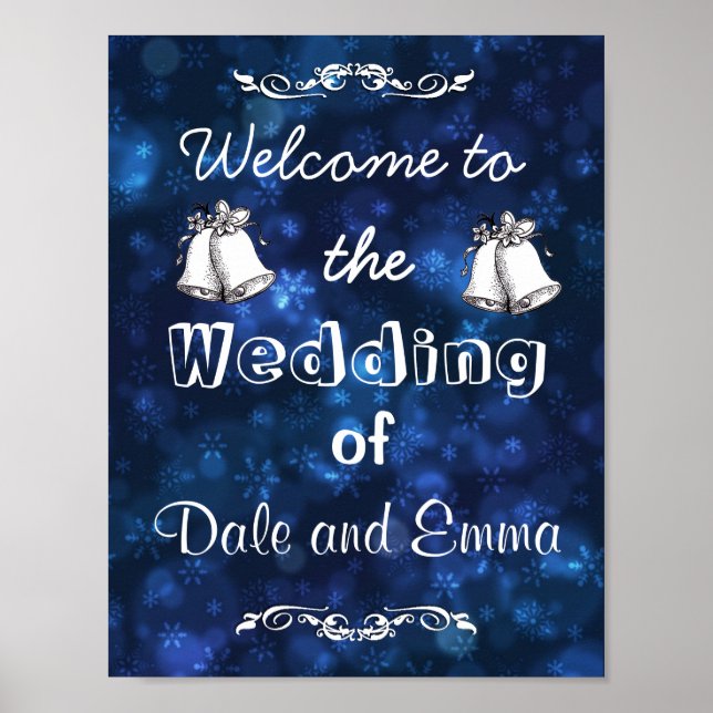 Póster Bienvenidos a la Boda de Invierno del Poster Añadi (Frente)