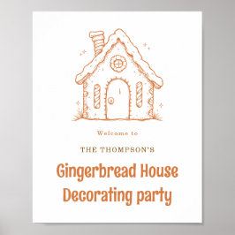 Póster Bienvenidos a la casa de Gingerbread para Navidade