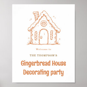 Póster Bienvenidos a la casa de Gingerbread para Navidade