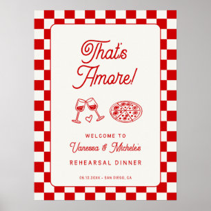 Póster Bienvenidos a la Cena de Ensayo Italiana That's Am