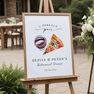 Póster Bienvenidos a la cena de la cena de Wine & Pizza P