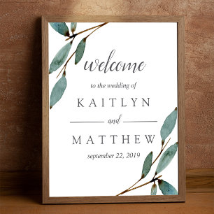 Póster Bienvenidos a la colección de Bodas Bliss Botánico