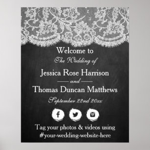 Póster Bienvenidos a la colección de Bodas de Chalkboard 
