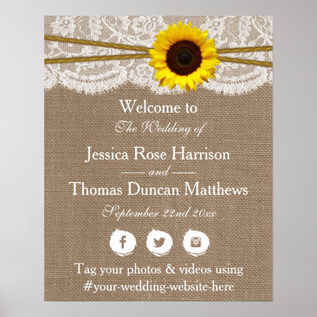 Póster Bienvenidos a la colección de Bodas de girasol rús (Frente)