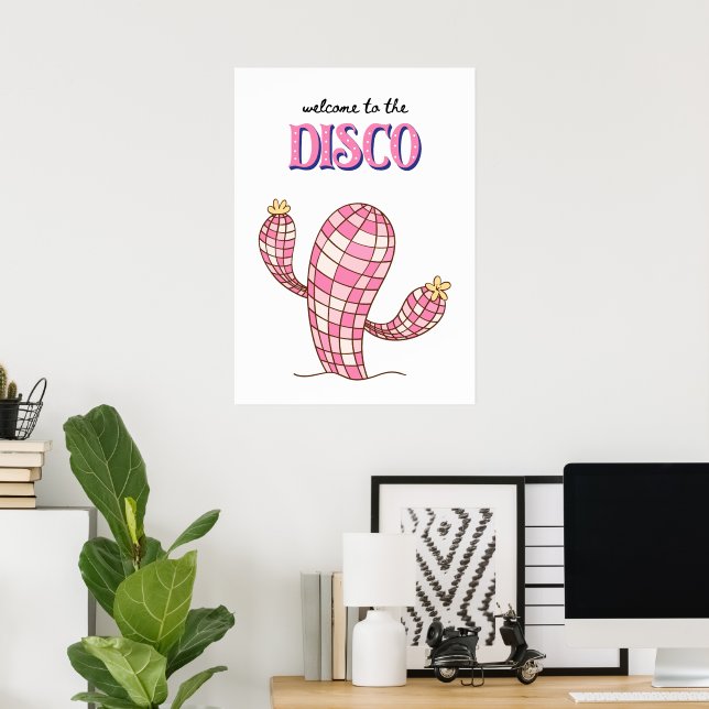 Póster Bienvenidos a la discoteca (Oficina en casa)