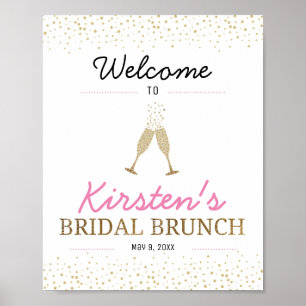 Póster Bienvenidos a la ducha Brunéi y Bubbly Bridal