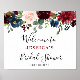 Póster Bienvenidos a la ducha de flores BRIDAL en Rubor d