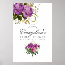 Bienvenidos a la ducha de Moda marrón y dorada