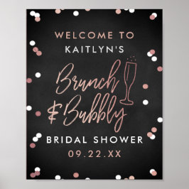 Póster Bienvenidos a la ducha de novia Brunch & Bubbly Co