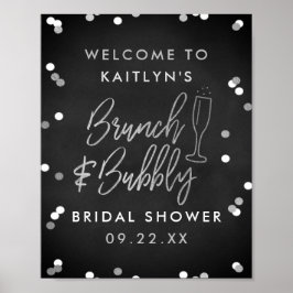 Póster Bienvenidos a la ducha de novia Brunch & Bubbly Co