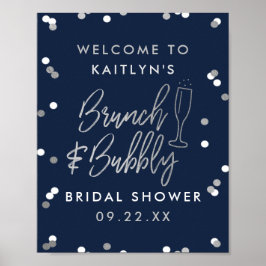 Póster Bienvenidos a la ducha de novia Brunch & Bubbly Co