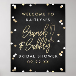 Póster Bienvenidos a la ducha de novia Brunch & Bubbly Co