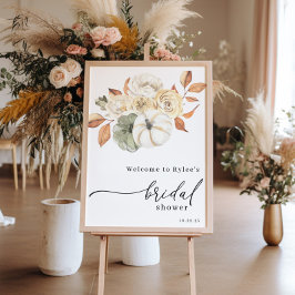 Póster Bienvenidos a la ducha de novia de la calabaza de 