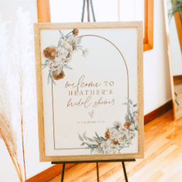 Póster Bienvenidos a la ducha de novia del Boho Terracott