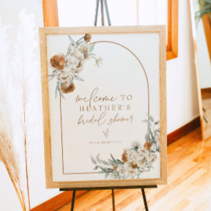 Póster Bienvenidos a la ducha de novia del Boho Terracott