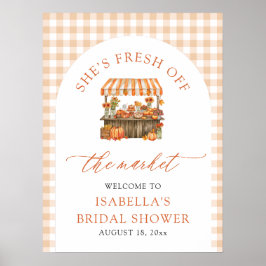 Póster Bienvenidos a la ducha de novia en el mercado