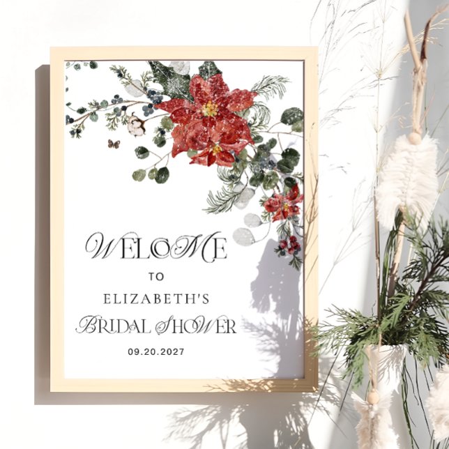 Póster Bienvenidos a la ducha de novia floral de invierno (Subido por el creador)