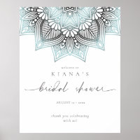 Bienvenidos a la ducha de novia Mandala Lace Blue
