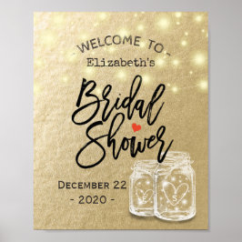 Póster Bienvenidos a la ducha de novia Mason Jar String L