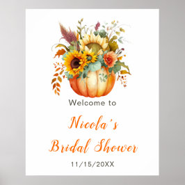 Póster Bienvenidos a la ducha de novias Bouquet de flores