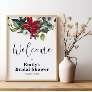 Póster Bienvenidos a la ducha de novias en invierno de Po