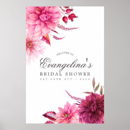 Póster Bienvenidos a la ducha de novias en otoño en Borgo