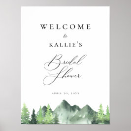 Póster Bienvenidos a la ducha de novias en Woodland Fores