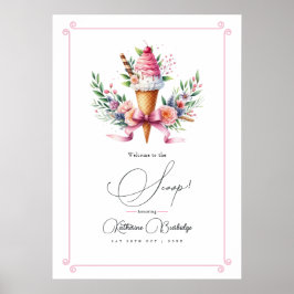 Póster Bienvenidos a la ducha de novias Scoop Ice Cream