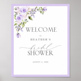 Póster Bienvenidos a la elegante ducha floral Lilac Laven