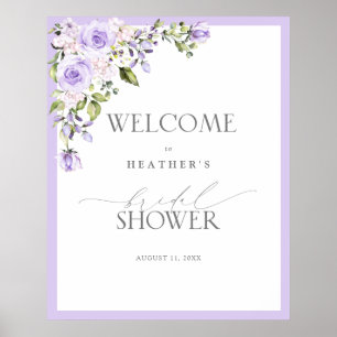 Póster Bienvenidos a la elegante ducha floral Lilac Laven