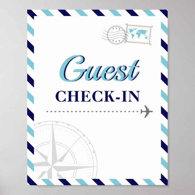 Póster Bienvenidos a la entrada del avión de pasajeros de (Frente)