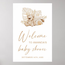 Póster Bienvenidos a la Fiesta de Baby Shower de Boho Wat