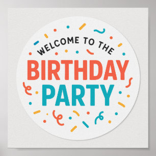 Póster Bienvenidos a la fiesta de cumpleaños - Colorful C