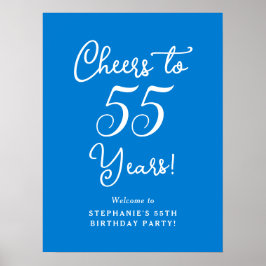 Póster Bienvenidos a la fiesta de cumpleaños de 55 años