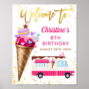 Póster Bienvenidos a la fiesta de cumpleaños de Camión de