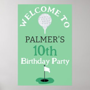 Póster Bienvenidos A La Fiesta De Cumpleaños De Golfing