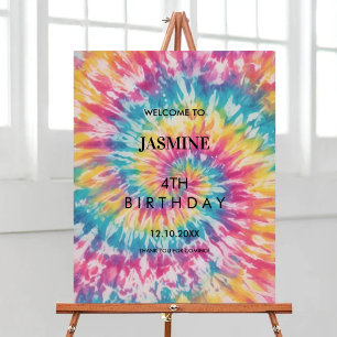 Póster Bienvenidos a la fiesta de cumpleaños de Rainbow T